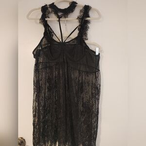 Plus size lingerie babydoll lace dress